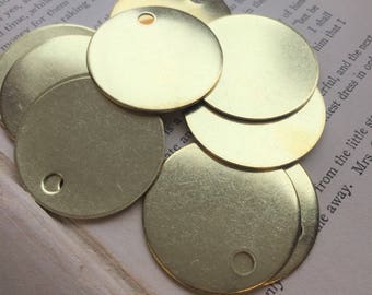 10 Brass 1.5 Inch Discs - 18 Gauge