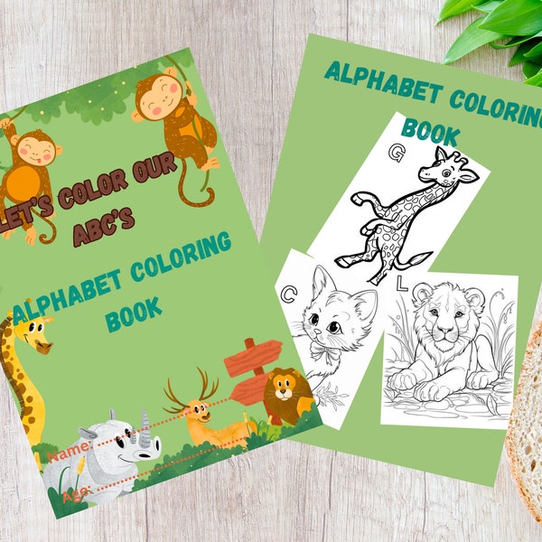 Children Alphabet ABCs Animal Coloring eBook