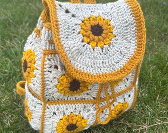 Sunflower Backpack Crochet PDF Pattern