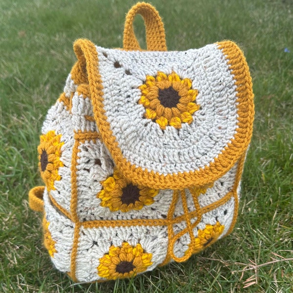 Sunflower Backpack Crochet PDF Pattern