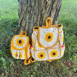 BUNDLE Sunflower backpack and Mini Sunflower Backpack pattern PDFs ONLY!!!