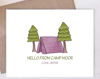 Personalized Summer Camp Cards - Custom Note Card Set - Stationery Gift for Kids
