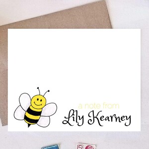 Bumblebee Note Card Set - Personalized Stationery Gifts for Kids