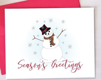 Personalized Snowman Holiday Cards - Season's Greetings