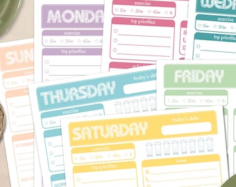 Printable Daily Planner Set - Weekly To-Do List Organizer (PDF) - Sweet Treats