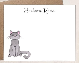 Personalized Note Cards - Cat Stationery for Her