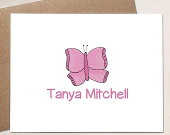 Personalized Butterfly Card Pack, Butterfly Stationery for Women ...