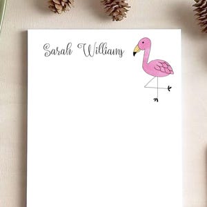 Printable Watercolor Flamingo Notepad - Personalized Notepads - Tropical Stationery Gifts - PDF Download - Print at Home