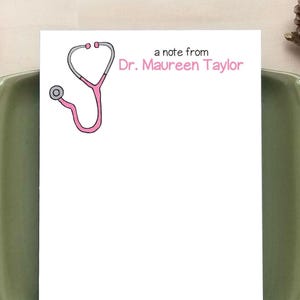 Printable Stethoscope Notepad for Doctors or Nurses - Personalized Notepads - Medical Stationery Gifts - PDF Download - Print at Home
