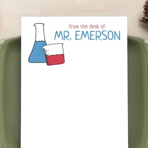 Printable Science Teacher Notepad - Personalized Science Notepad - Stationery Gifts for Science Teachers - PDF Download - Print at Home