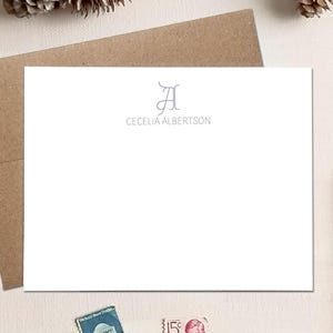 Printable Personalized Note Cards for Her - Flat Note Card Set - Stationery Gifts for Women - Custom Stationary for Girls