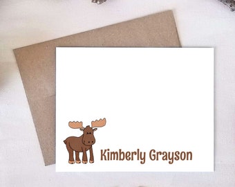 Personalized Note Cards - Moose Note Cards - Stationery Gifts for Moose Lovers