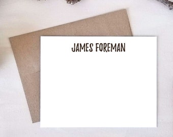 Personalized Note Cards for Men - Folded Note Card Set - Stationery Gifts for Him - Custom Stationary for Boys