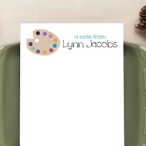 Printable Paint Palette Notepad - Personalized Stationery for Artists or Art Teachers - Art Teacher Gift - PDF Download