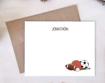 Sports Gift - Personalized Sports Stationery Cards - Gift for Coach or Physical Education Teacher