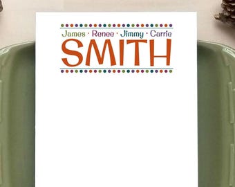 Personalized Family Notepad - Name Notepad - Stationery Gifts for Families - Family Gift