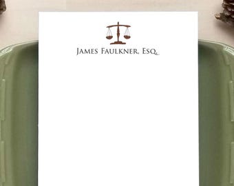 Personalized Notepad - Justice Notepad - Law Stationery Gift for Lawyers and Judges - Law School Graduation Gift