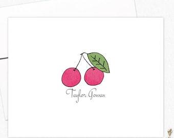 Personalized Note Cards - Cherry Stationery - Gifts for Cherry Lovers