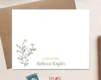 Personalized Note Cards - Chamomile Stationery Gifts for Mother's Day Herbalist Mom Grandma Friend