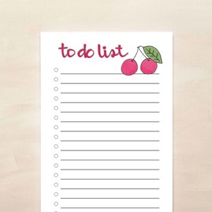 Cherry To Do List Notepad image 1