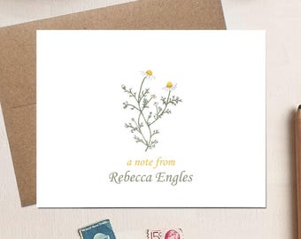 Personalized Note Cards - Chamomile Stationery Gifts for Mother's Day Herbalist Mom Grandma Friend