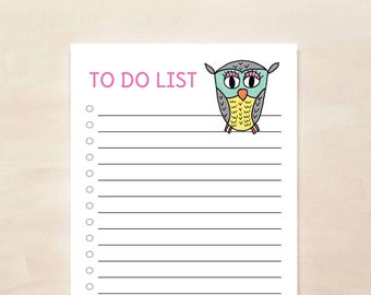 Owl To Do List Notepad