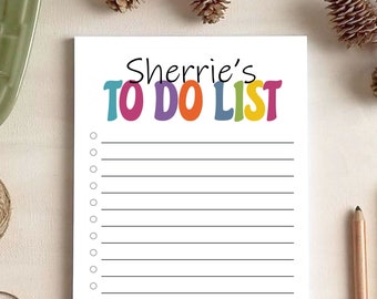 Personalized Rainbow To Do List Notepad - Colorful Personalized Planner