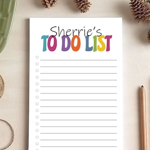 Personalized Rainbow To Do List Notepad - Colorful Personalized Planner