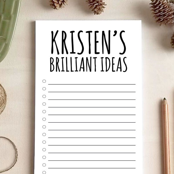 Personalized Brilliant Ideas Notepad - To Do List Notepad - Daily Planner Checklist - Over 50 Colors to Choose From!