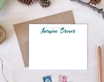 Personalized Note Cards for Her - Flat Note Card Set - Stationery Gifts for Women