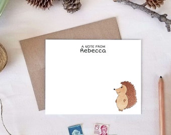 Personalized Note Card Set - Hedgehog Note Cards - Gifts for Hedgehog Lovers