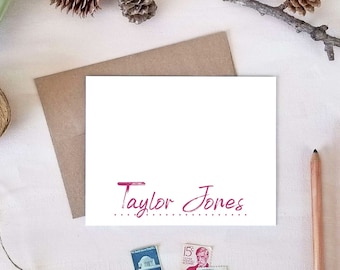 Personalized Note Cards for Her - Flat Note Card Set - Stationery Gifts for Women - Custom Stationary for Girls