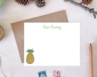 Personalized Note Cards - Pineapple Note Cards - Tropical Gifts