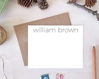 Personalized Note Cards for Him - Folded Note Card Set - Stationery Gifts for Men