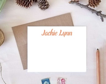 Personalized Flat Note Card Set - Stationery Gifts