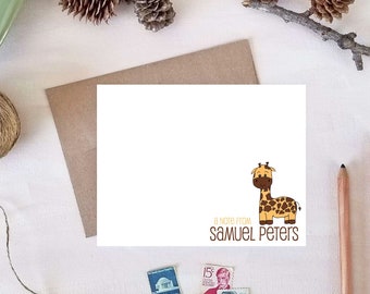 Personalized Note Card Set - Giraffe Note Cards - Gifts for Giraffe Lovers