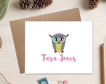 Personalized Owl Note Cards - Owl Stationery - Owl Gifts