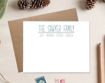 Personalized Family Stationery - Family Note Cards - Family Gift