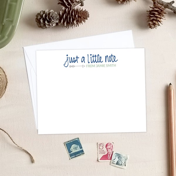 Just a Little Note Flat Note Cards - Custom Stationery Gifts for Her