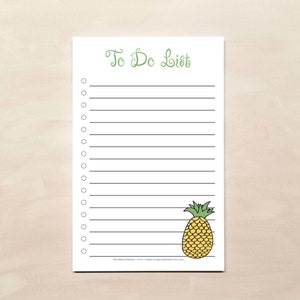 Pineapple To Do List Notepad