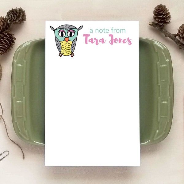 Owl Notepad for Her - Personalized Notepads - Stationery Gifts for Women