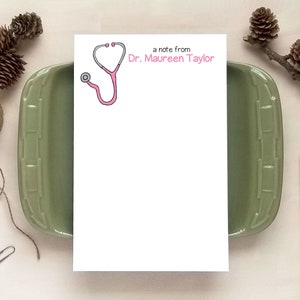 Stethoscope Notepad for Doctors or Nurses - Personalized Notepads - Medical Stationery Gifts