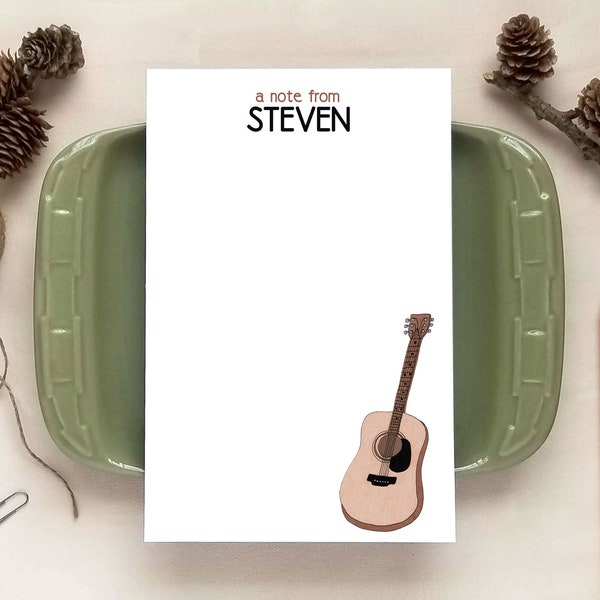 Personalized Notepad - Guitar Notepad - Gifts for Musicians - Guitar Gift
