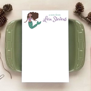 Custom Mermaid Notepad - Personalized Mermaid Stationery - Mermaid Gift