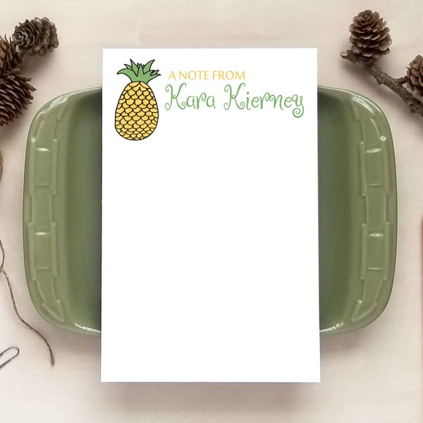 Personalized Notepad - Pineapple Notepad for Kids - Tropical Notepads - Stationery Gifts for Children