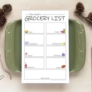 Doodles Grocery List Notepad