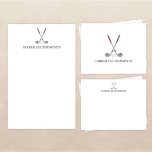 Personalized Stationery - Golf Stationery Gift Set - Golfing Notepad & Note Cards - Golfer Gifts