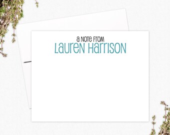 Personalized Flat Note Cards for Women - Thank You Cards