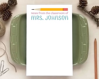 Teacher Gift - From the Classroom Of Notepad - Personalized Notepads - Stationery Gifts for Teachers