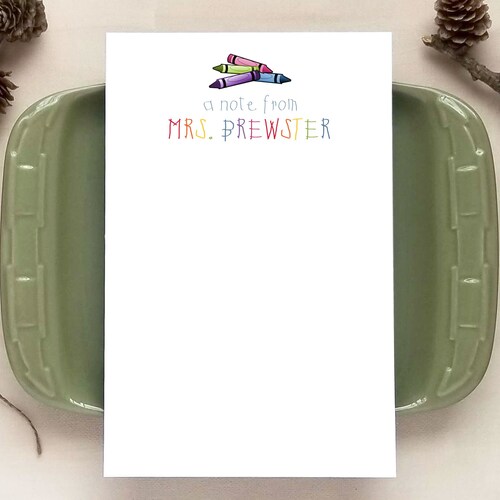 Watercolor Pencil Notepad Personalized Notepads Stationery Etsy